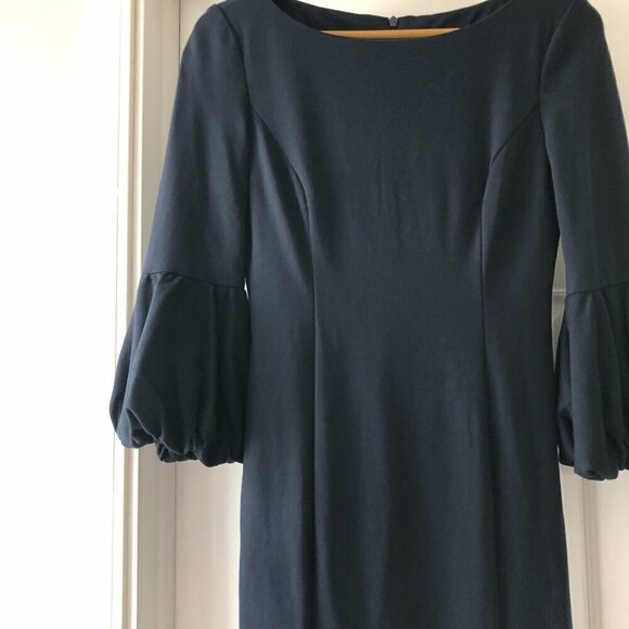 Eliza J Navy Shift Dress with Puff Sleeve Sz 4 - Picture 3 of 6